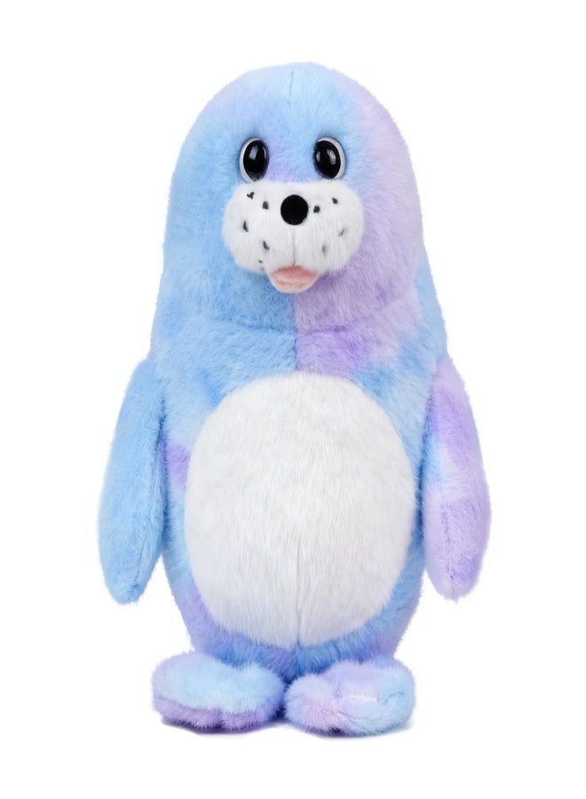 وسادة DYBFONO Chubby Blob Seal، وسادة قطيفة ناعمة متعددة الألوان على شكل فقمة، ألعاب حيوانات محشوة على شكل محيط لمحبي المحيط، هدية فريدة للأطفال. (13.78 بوصة). - Image 1